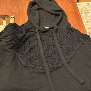 Free People Crotchet Lace Hoodie